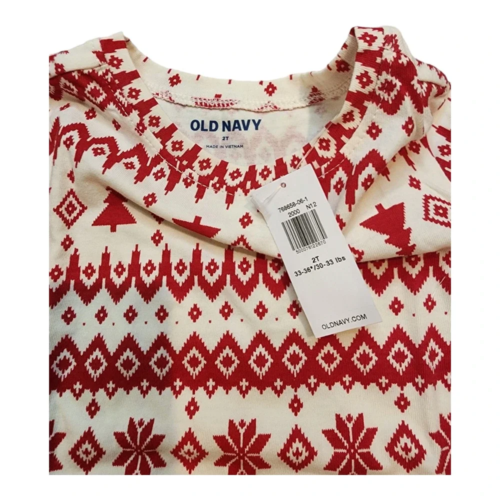 NWT Old Navy Toddler Long Sleeve Fair Isle Red 2T